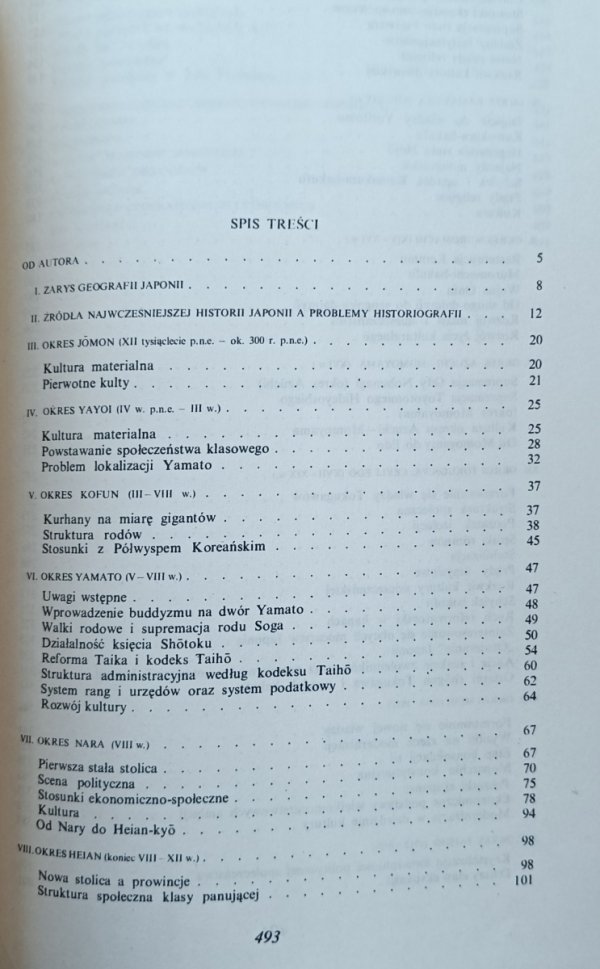 Jolanta Tubielewicz  Historia Japonii [Japonia], spis treści