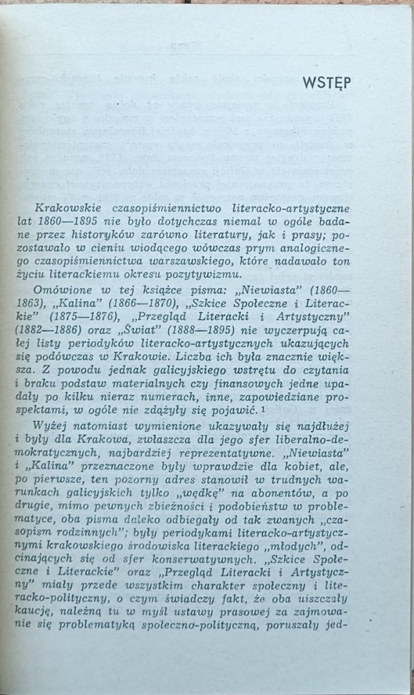 Aleksander Zyga • Krakowskie czasopisma literackie drugiej połowy XIX wieku (1860-1895) - wstęp