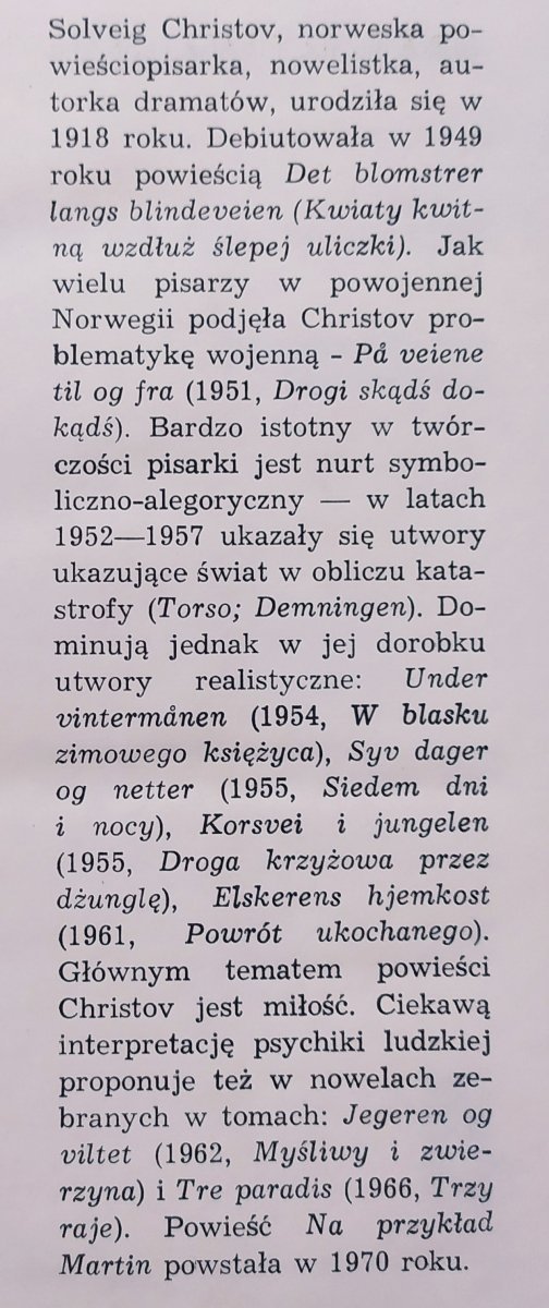 Solveig Christov Na przykład Martin