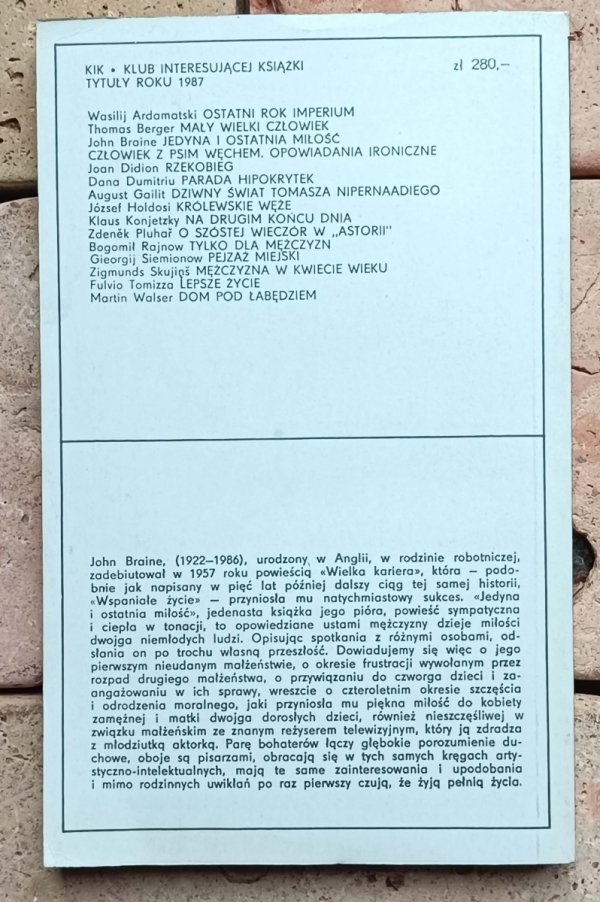 John Braine - Jedyna i ostatnia miłość