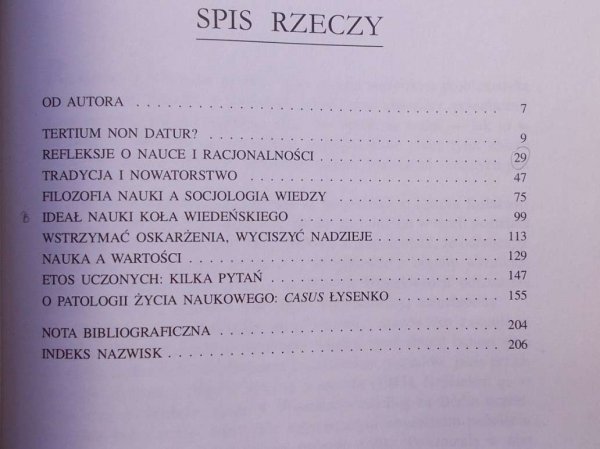 Stefan Amsterdamski Tertium Non Datur? Szkice i polemiki - spis treści