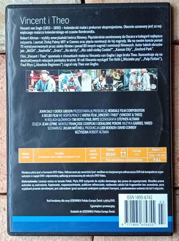 Robert Altman • Vincent i Theo • DVD - okładka
