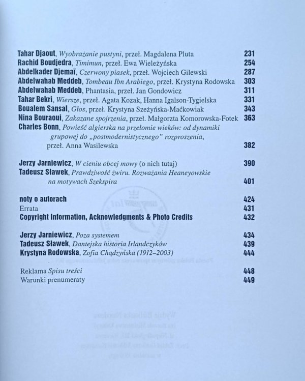 Literatura na Świecie 11-12/2003 • Maghreb