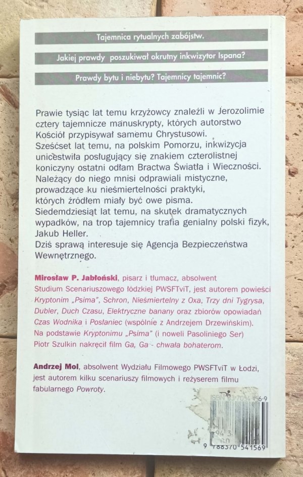 Mirosław Piotr Jabłoński - Tajemnica czwartego apokryfu - okładka