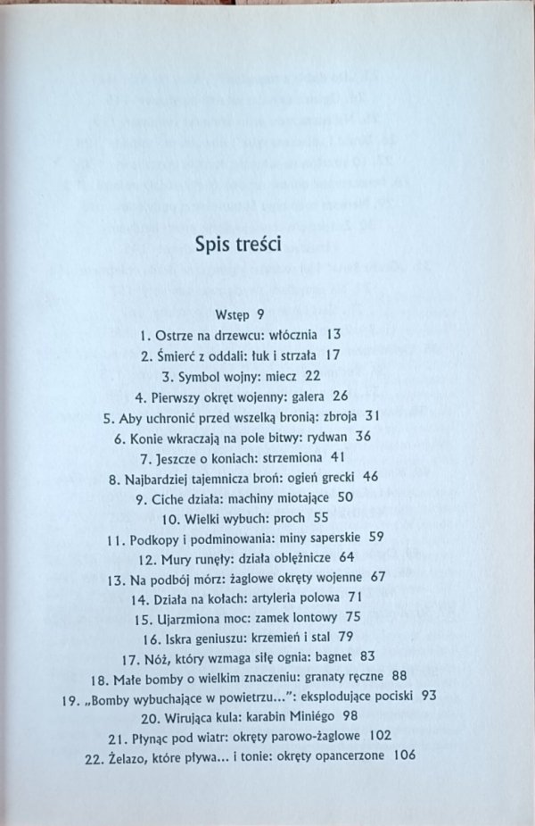 William Weir 50 broni, które zmieniły sposób prowadzenia wojen - spis treści
