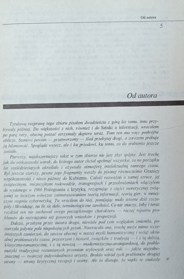 Mieczysław Porębski Sztuka a informacja