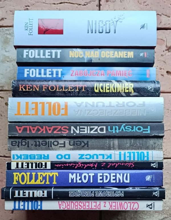  Ken Follett x12 Nigdy - Igła - Młot Edenu i inne | komplet