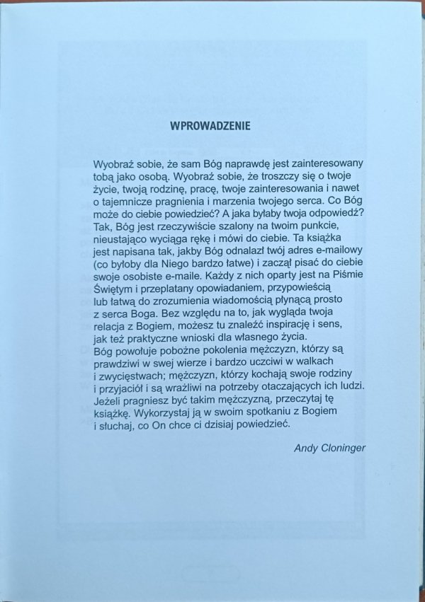 Andy Cloninger • E-mail od Pana Boga do mężczyzn. fragment książki