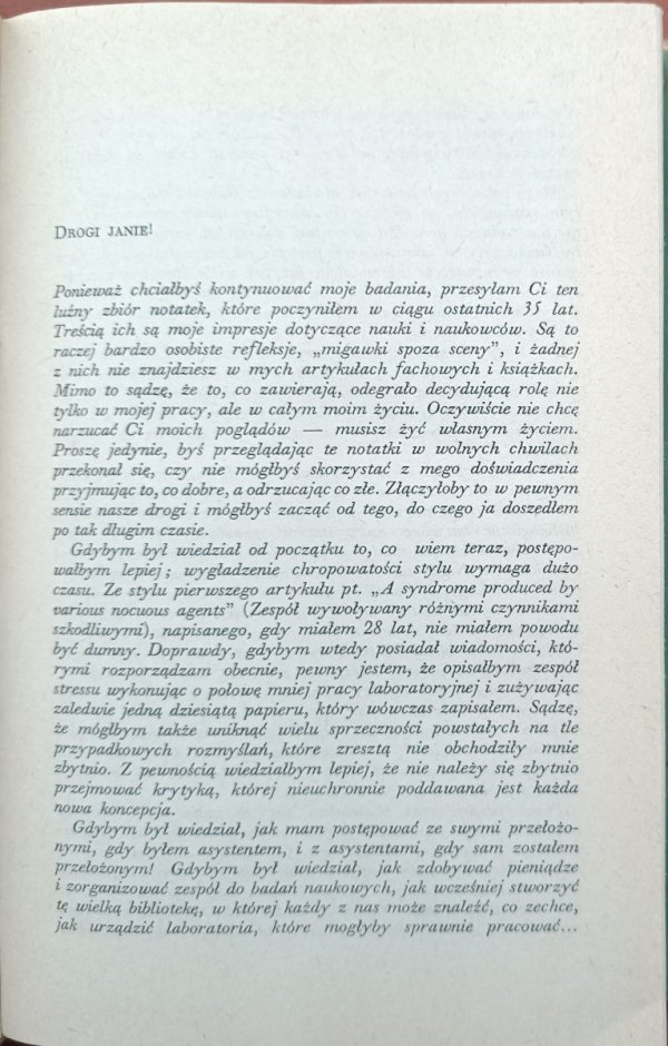 Hans Selve • Od marzenia do odkrycia naukowego fragment książki