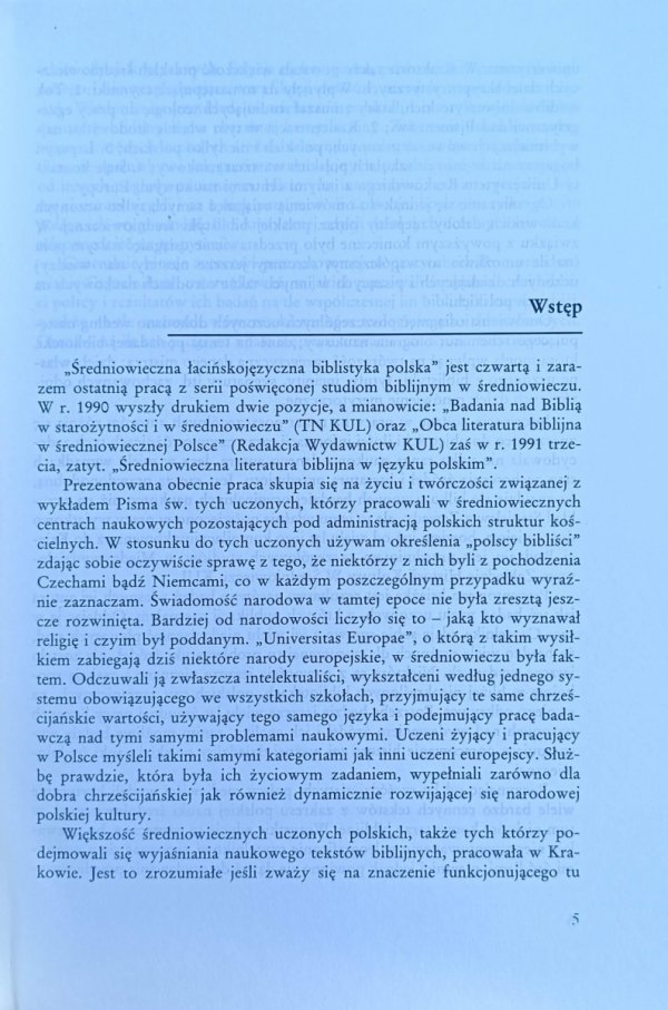 Stanisław Wielgus Średniowieczna łacińskojęzyczna biblistyka polska