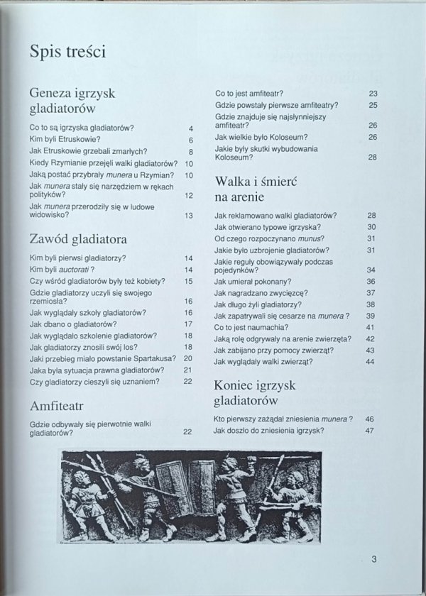 Wolfgang Tarnowski Gladiatorzy  [Co i Jak tom 12] -  spis treści