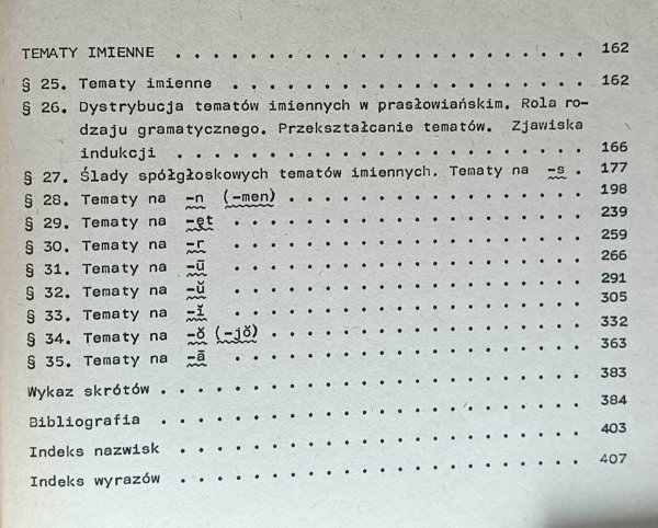 Samuel Bernstein Zarys gramatyki porównawczej języków słowiańskich - spis treści
