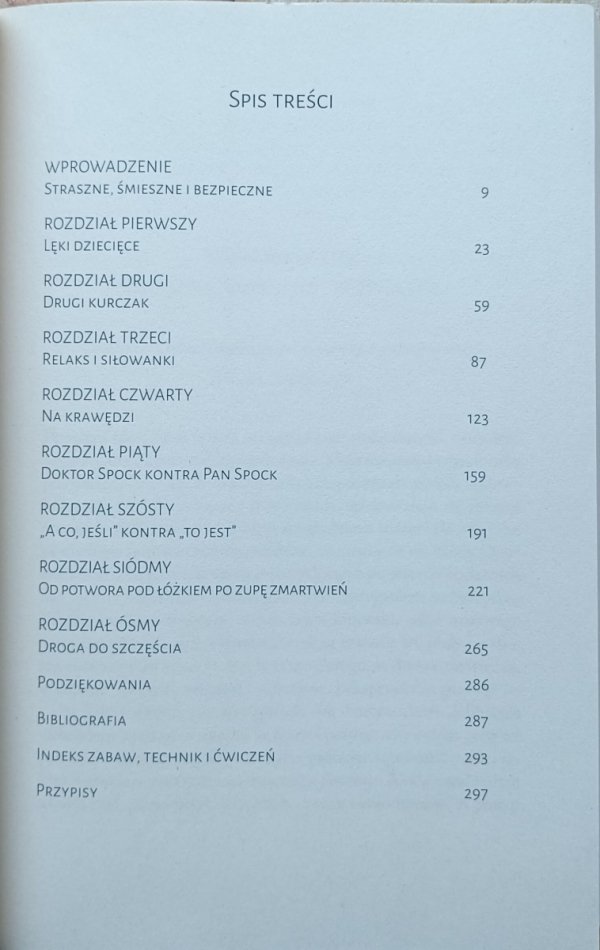 Lawrence Cohen Nie strach się bać -  spis treści
