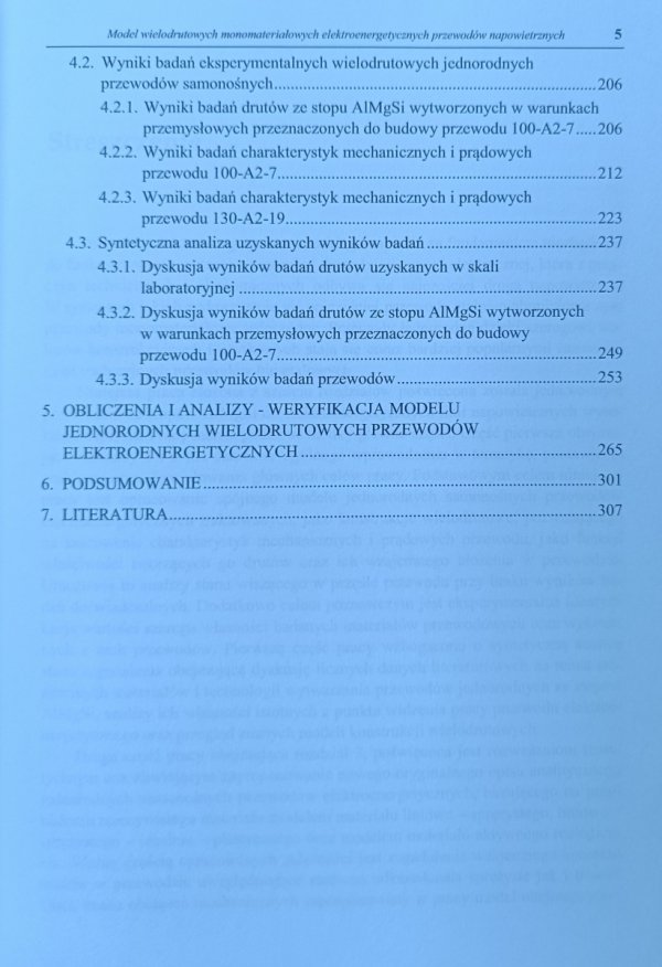 Andrzej Mamala • Model wielodrutowych monomateriałowych elektroenergetycznych przewodów napowietrznych spis treści