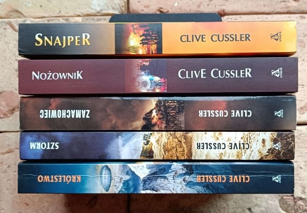 Clive Cussler x5 - Nożownik Snajper Sztorm i inne | komplet