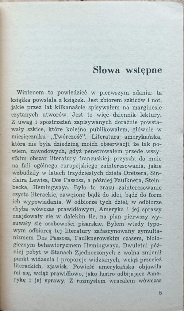 Zbigniew Bieńkowski  Notatnik amerykański - wstęp
