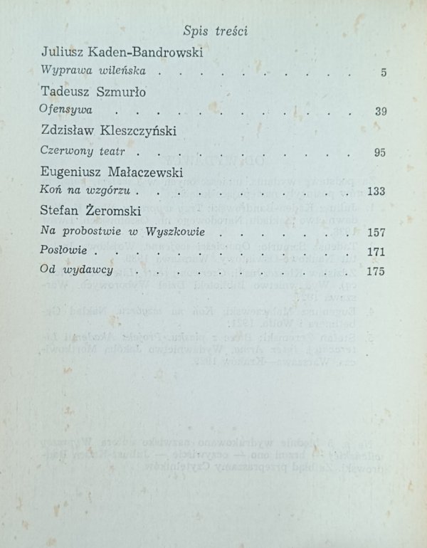 Cwałem, galopem. Opowieści z wojny bolszewickiej - spis treści