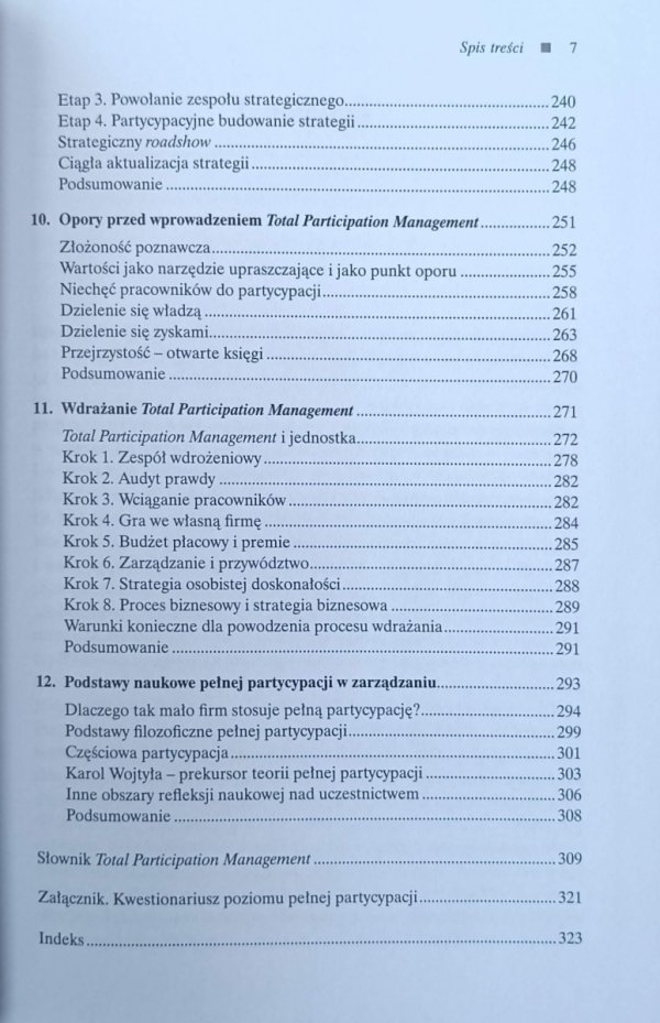 Ryszard Stocki Pełna partycypacja w zarządzaniu - spis treści