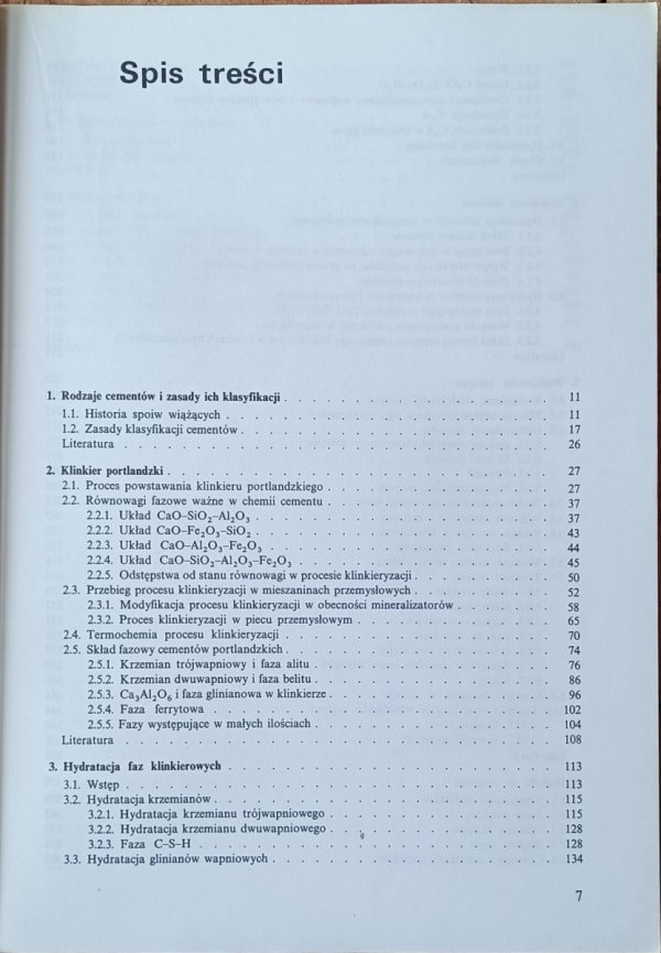 Wiesław Kurdowski Chemia cementu - spis treści