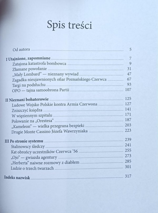 Krzysztof M. Kaźmierczak  Tajne spec. znaczenia - spis treści