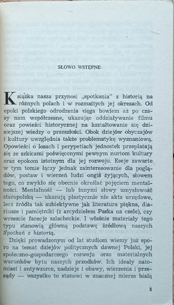 Janusz Tazbir  Spotkania z historią - wstęp