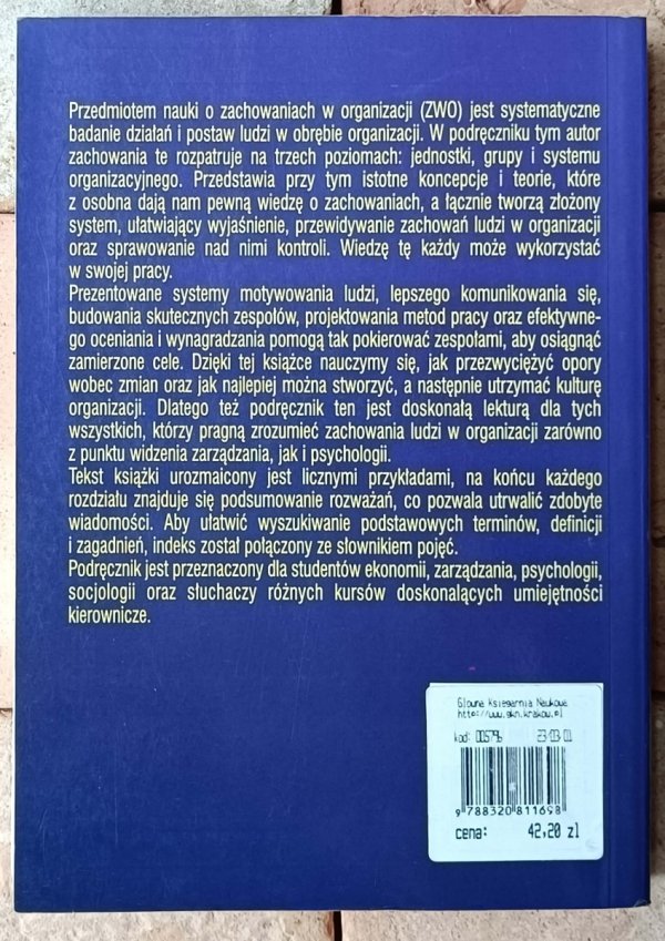 Stephen P. Robbins • Zachowania w organizacji - okładka