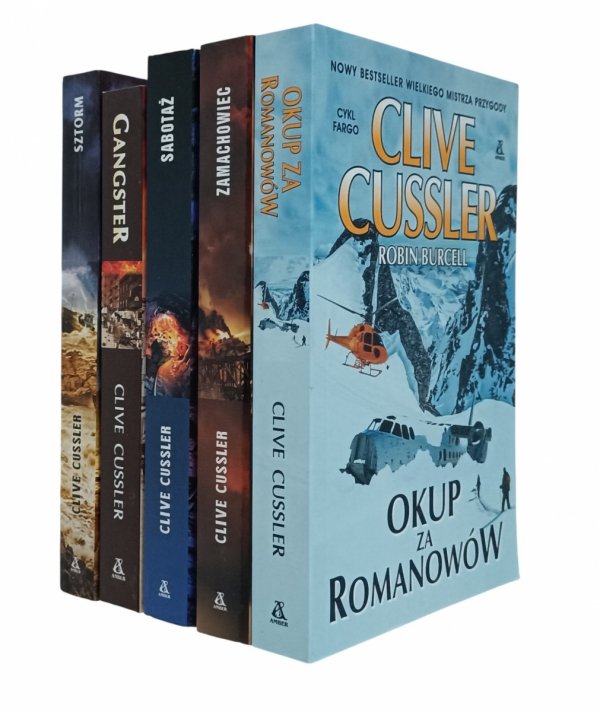 Clive Cussler x5 - Sztorm Sabotaż Gangster -  i inne | komplet