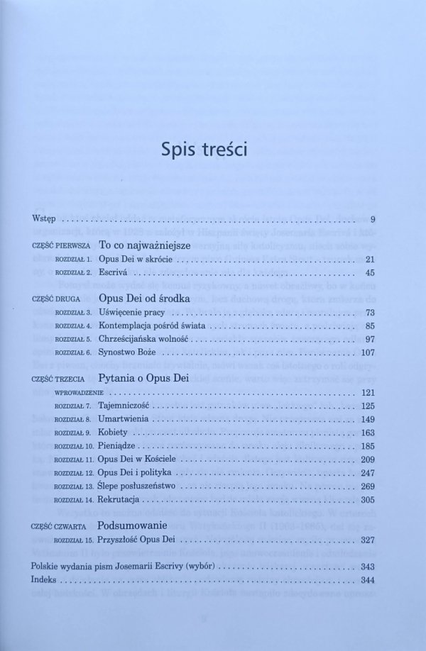 John L. Allen Opus Dei - spis treści