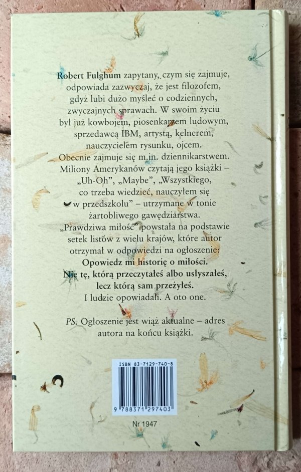 Robert Fulghum Prawdziwa miłość - okładka