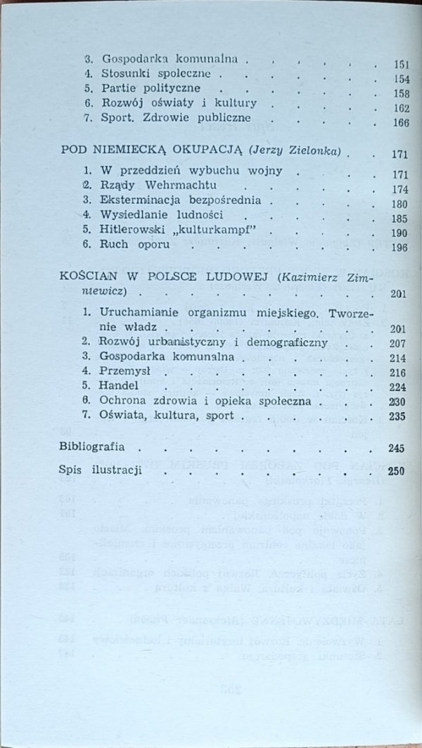 Zbigniew Wielgosz • Kościan. Zarys dziejów - spis treści