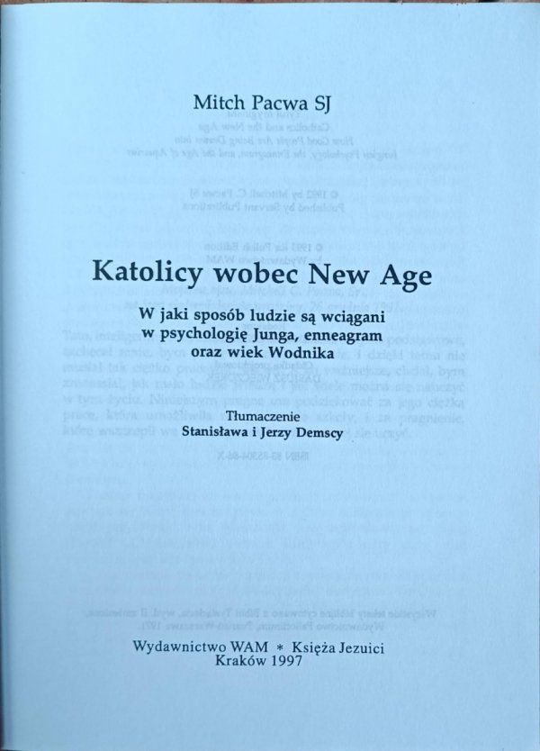 Mitch Pacwa Katolicy wobec New Age - strona tytułowa
