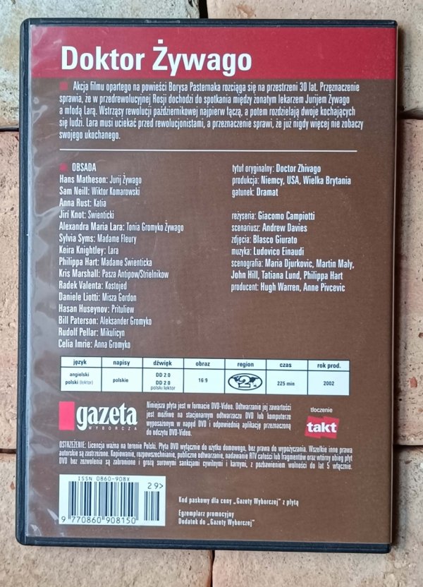 Giacomo Campiotti • Doktor Żywago • DVD - okładka