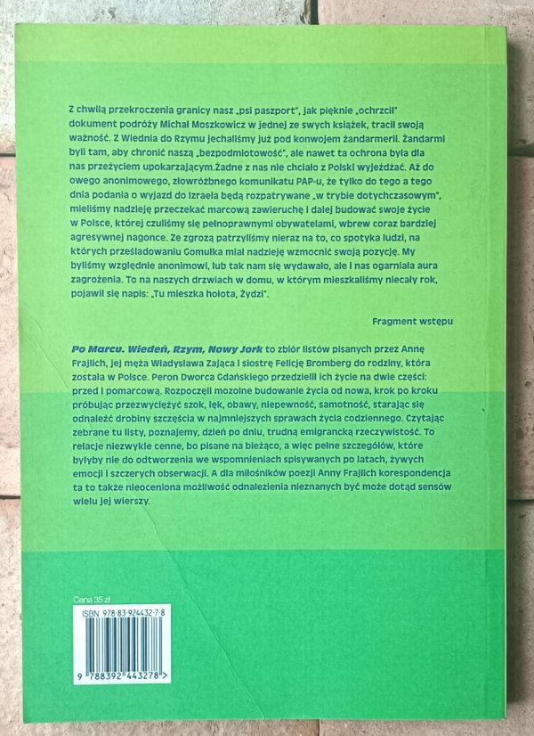 Anna Frajlich, Felicja Bromberg • Po Marcu - Wiedeń, Rzym, Nowy Jork - okładka
