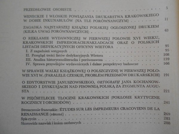 Tadeusz Ulewicz • Wśród impresorów krakowskich doby Renesansu