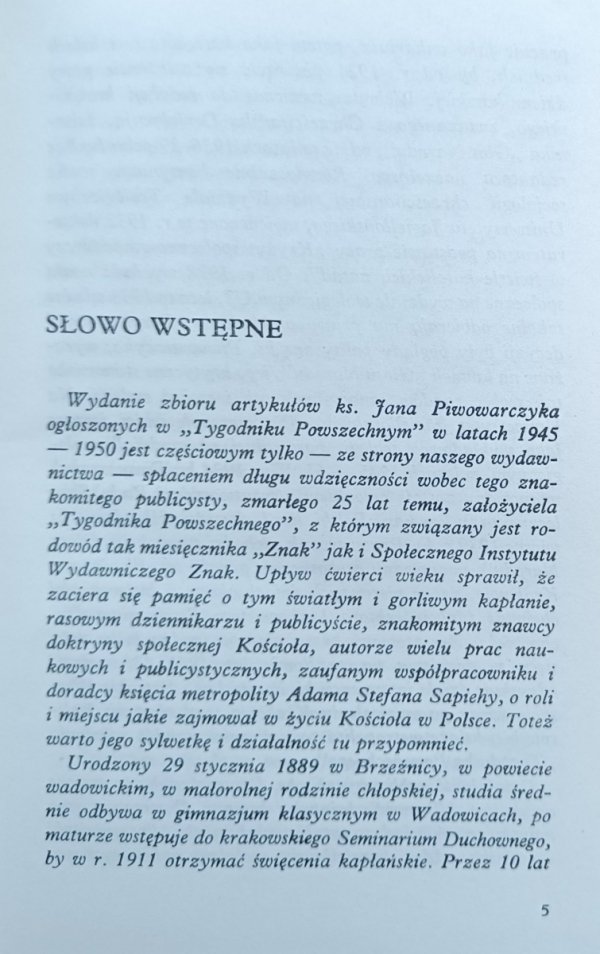  Jan Piwowarczyk • Wobec nowego czasu (z publicystyki 1945-1950), fragment książki