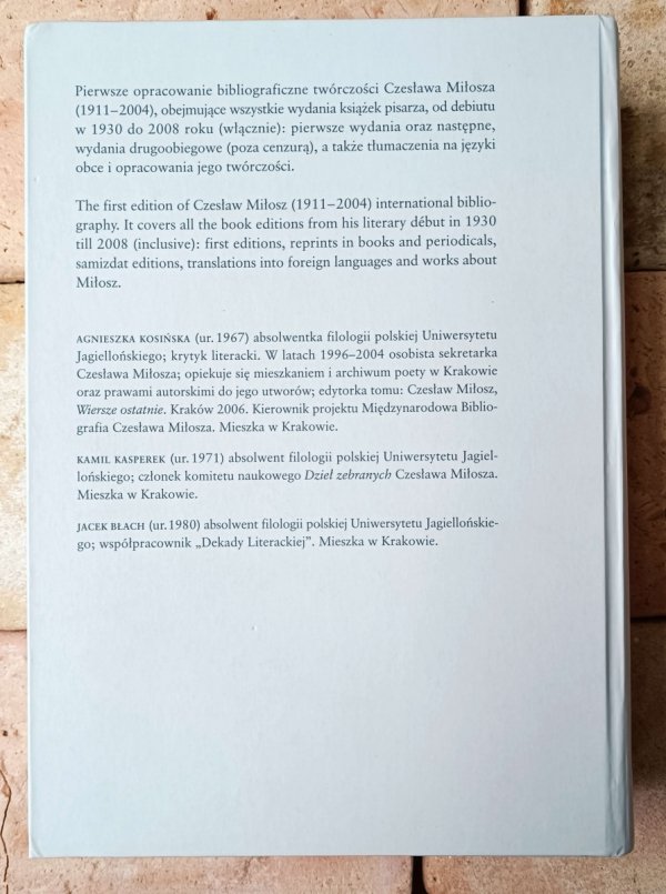 Agnieszka Kosińska Czesław Miłosz. Bibliografia druków zwartych - okładka