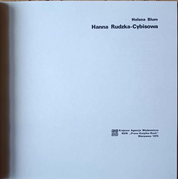 Helena Blum Henna Rudzka Cybisowa | album -  strona tytułowa