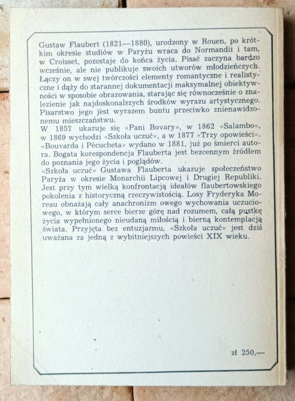 Gustaw Flaubert  Szkoła uczuć - okładka