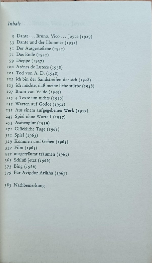 Samuel Beckett - Auswahl in einem Band