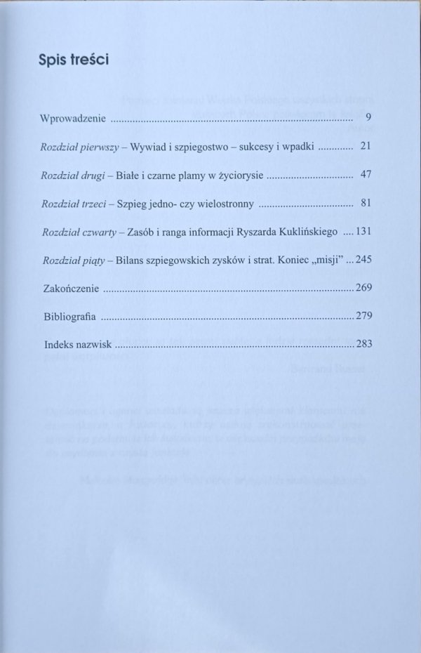 Franciszek Puchała • Szpieg CIA w polskim Sztabie Generalnym. O Ryszardzie Kuklińskim bliżej prawdy - spis tresci