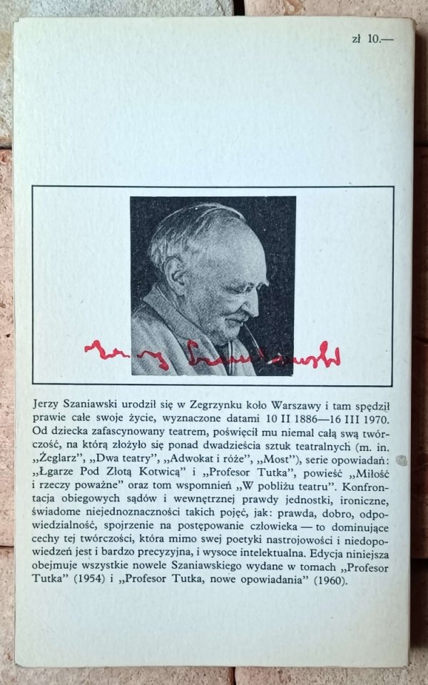 Jerzy Szaniawski • Profesor Tutka - okładka