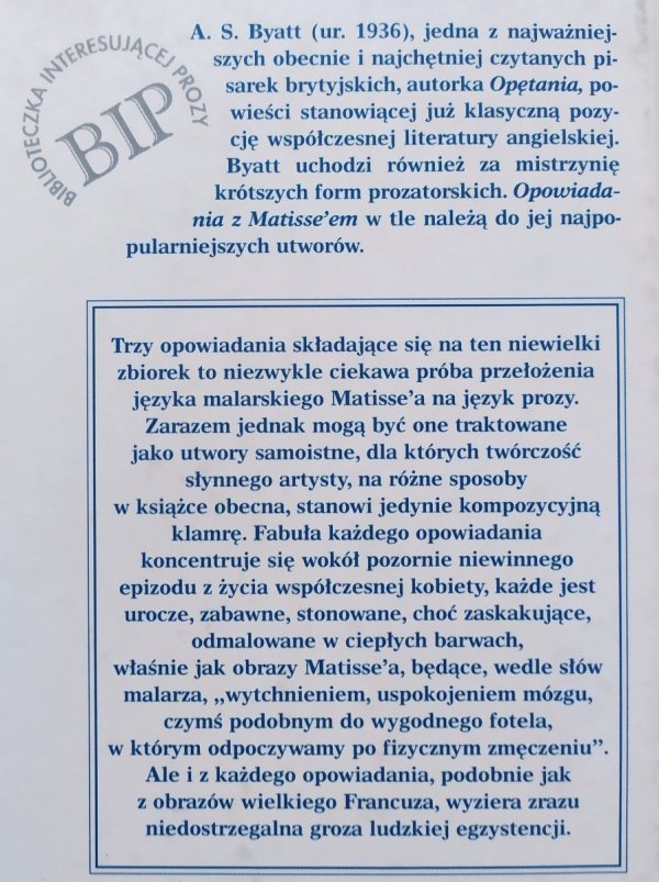 A.S. Byatt Opowiadania z Matisse'em w tle