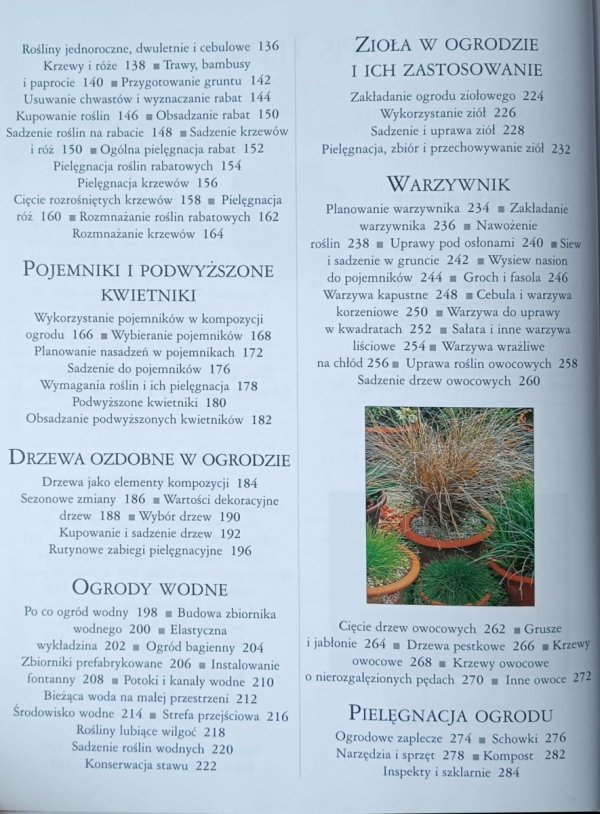 Wspaniały ogród. Wiedza i Życie - spis treści