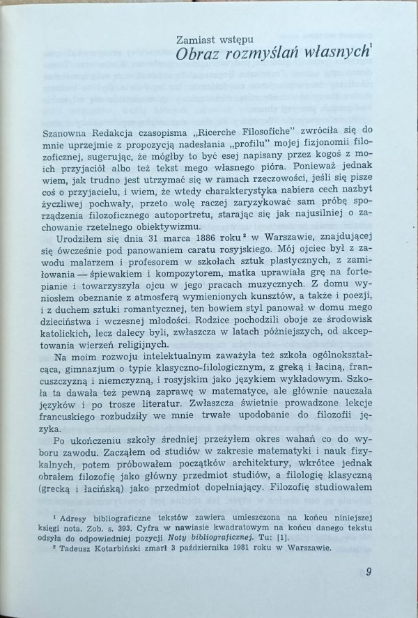 Tadeusz Kotarbiński - Drogi dociekań własnych