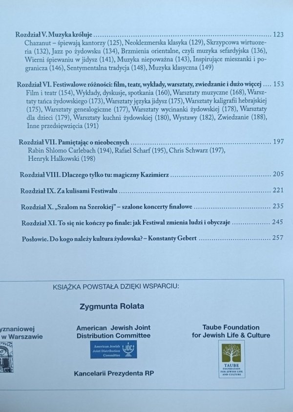 Spis treści2 książki Druga dusza. O dwudziestu Festiwalach Kultury Żydowskiej w Krakowie autorstwa Anny Dodziuk