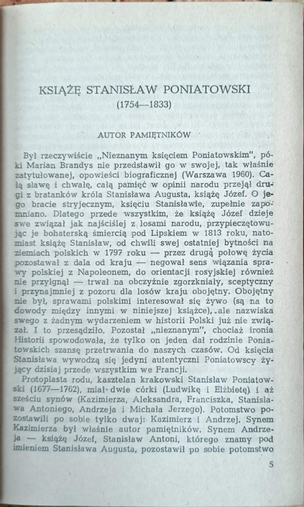 Stanisław Poniatowski Pamiętniki synowca Stanisława Augusta  - fragment