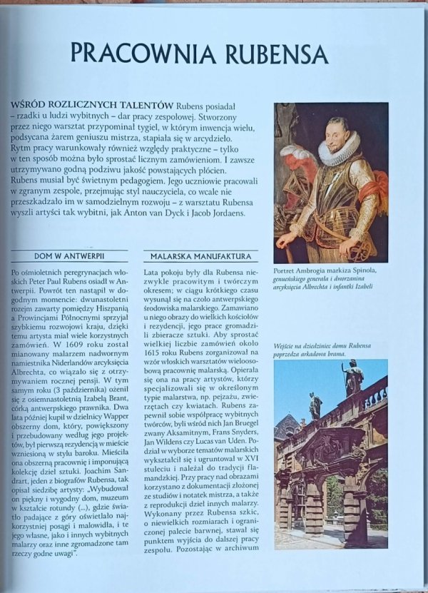 Peter Paul Rubens Wielka kolekcja sławnych malarzy Tom 6 - spis tresci