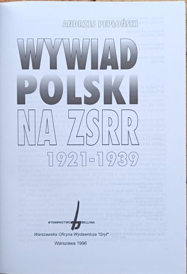 Andrzej Pepłoński Wywiad polski na ZSRR 1921-1939 - fragment
