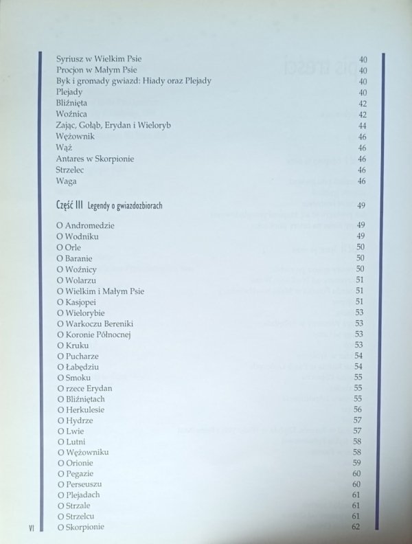 Milton D. Heifetz, Wil Tirion  Spacer po niebie. Przewodnik po gwiazdach i gwiazdozbiorach oraz ich legendach - spis treści