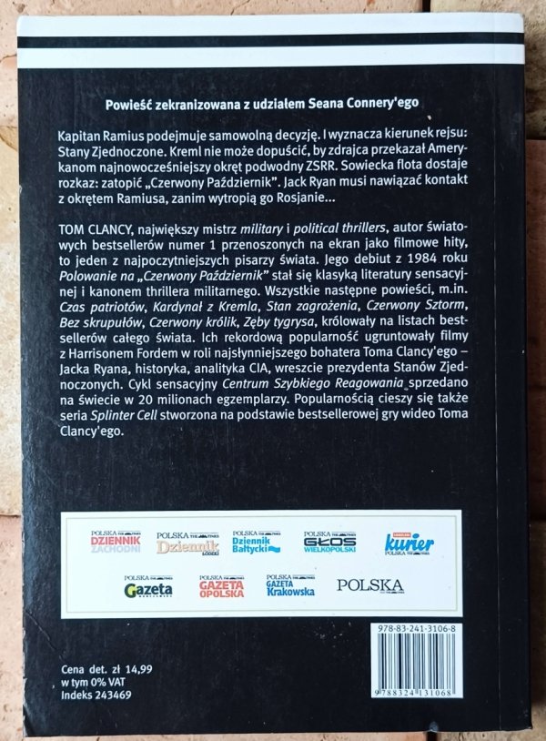 Tom Clancy • Polowanie na Czerwony Październik - okładka